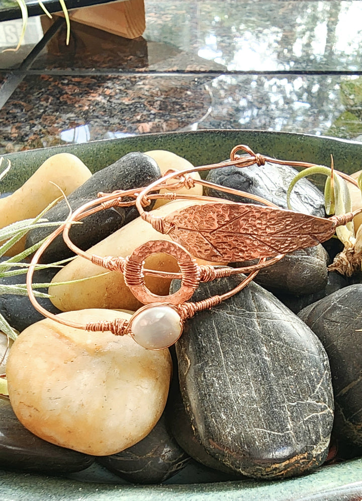 Copper hand forged bangle