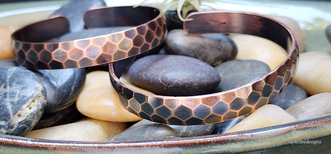 Hammered texture copper cuff