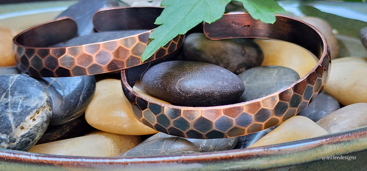 Hammered texture copper cuff