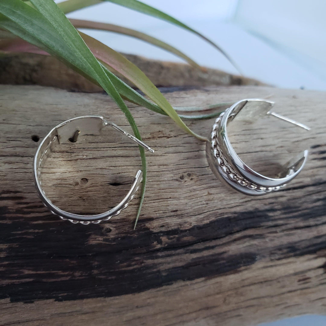 Sterling silver wide hoops - LB Designs