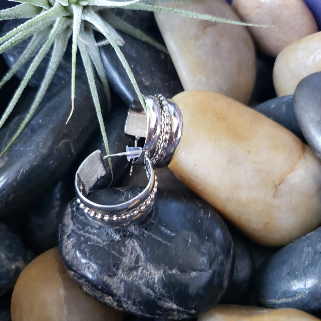 Sterling silver wide hoops - LB Designs