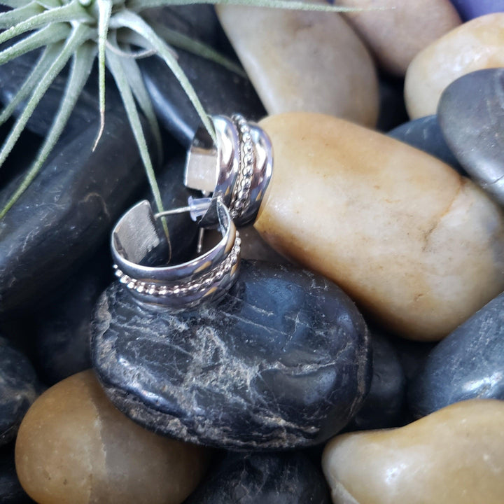 Sterling silver wide hoops - LB Designs