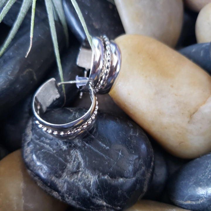 Sterling silver wide hoops - LB Designs