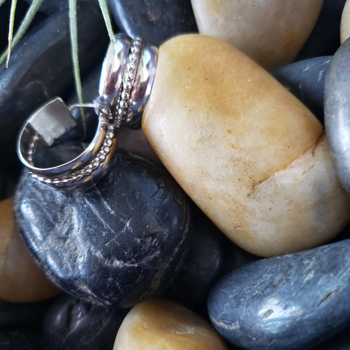 Sterling silver wide hoops - LB Designs