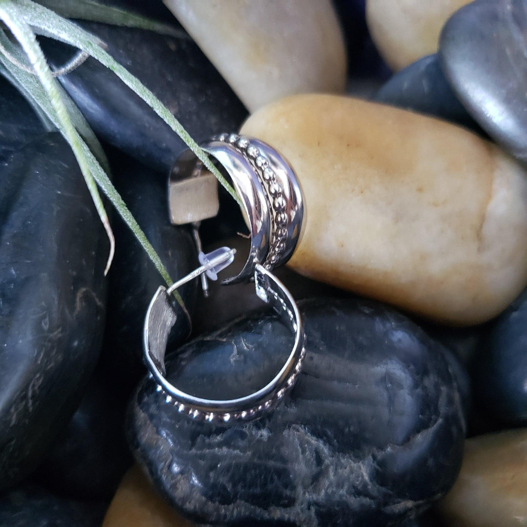 Sterling silver wide hoops - LB Designs