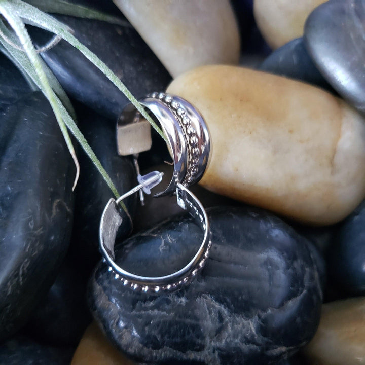 Sterling silver wide hoops - LB Designs