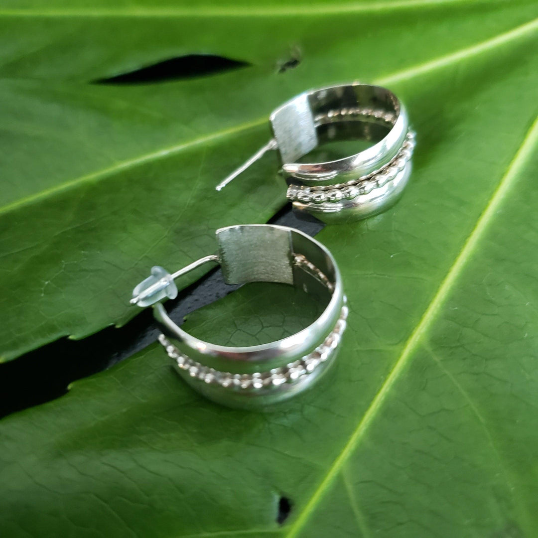 Sterling silver wide hoops - LB Designs