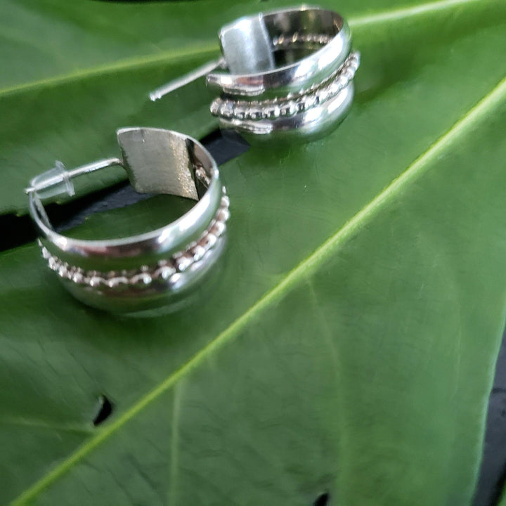 Sterling silver wide hoops - LB Designs