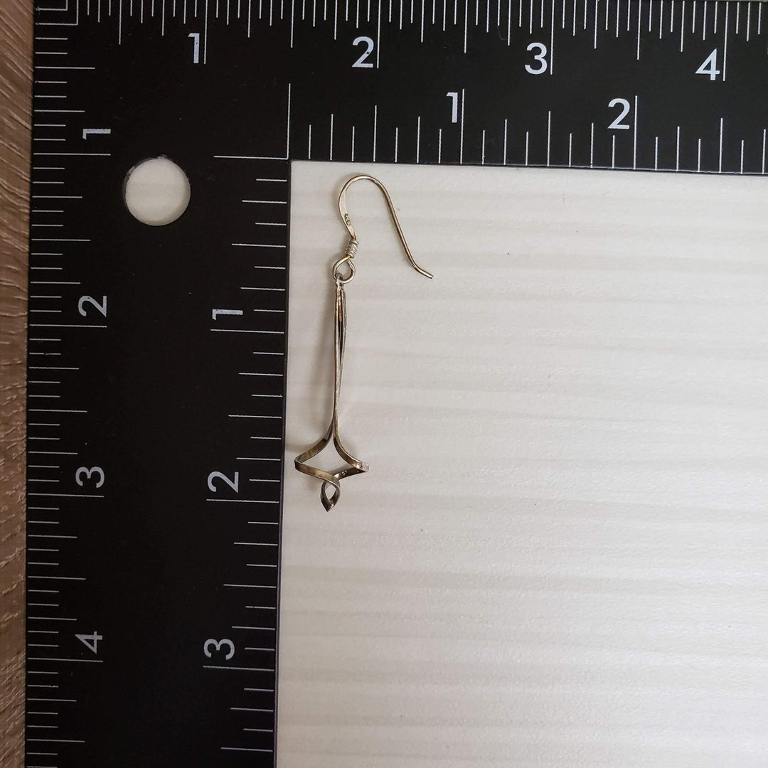 Sterling silver dangle twist earrings - LB Designs