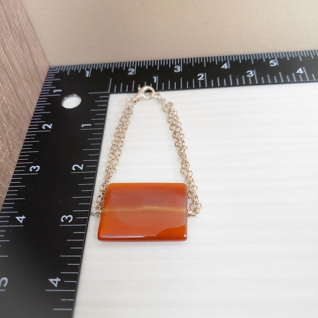 Multi strand silver carnelian bracelet - LB Designs