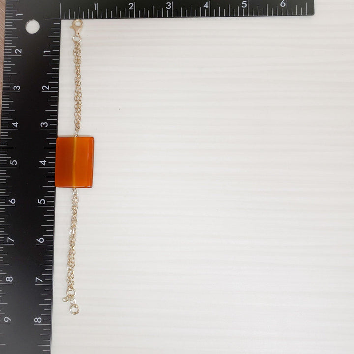Multi strand silver carnelian bracelet - LB Designs