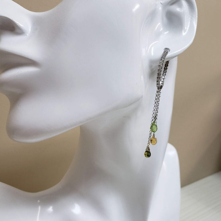 gemstone dangle earrings - LB Designs
