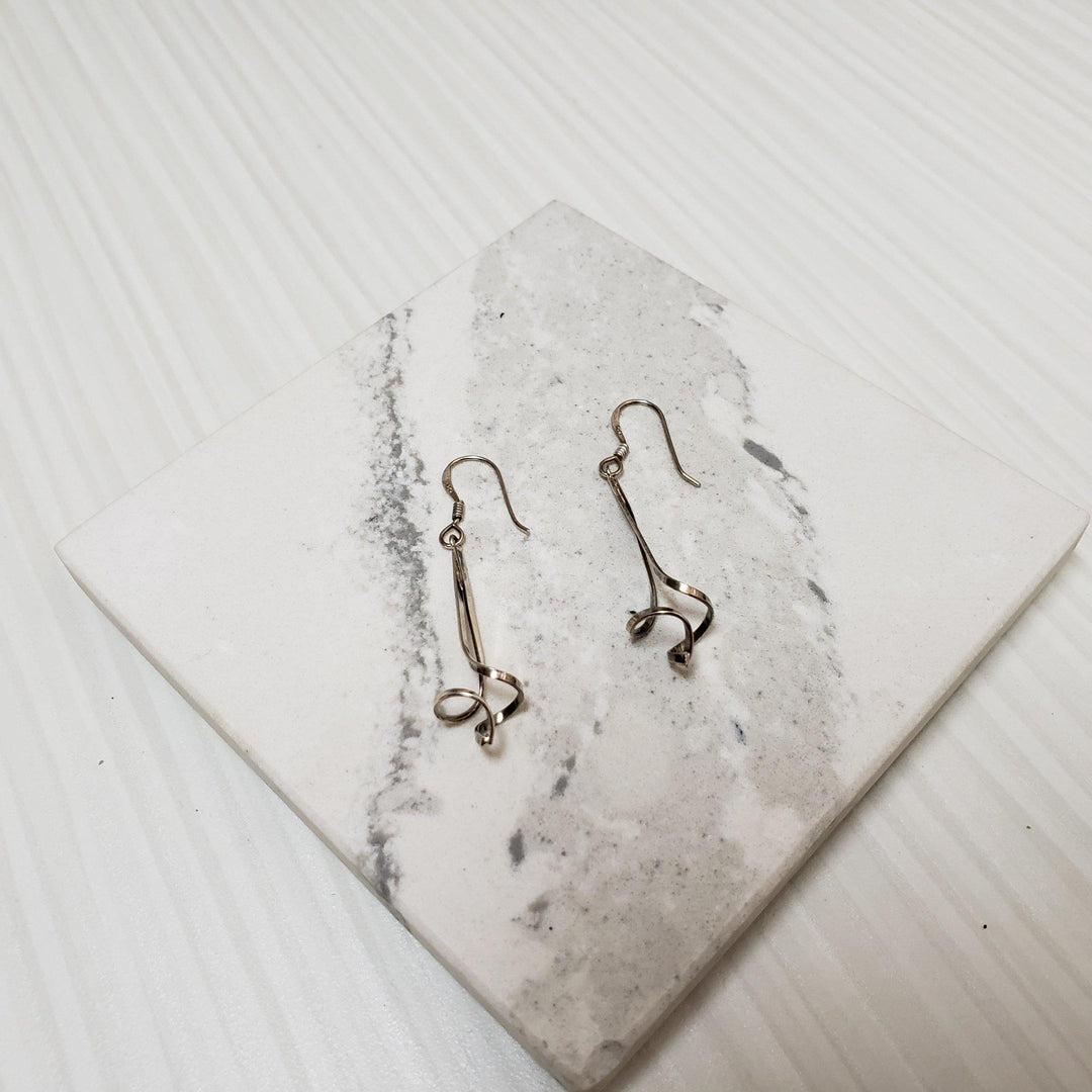Sterling silver dangle twist earrings - LB Designs