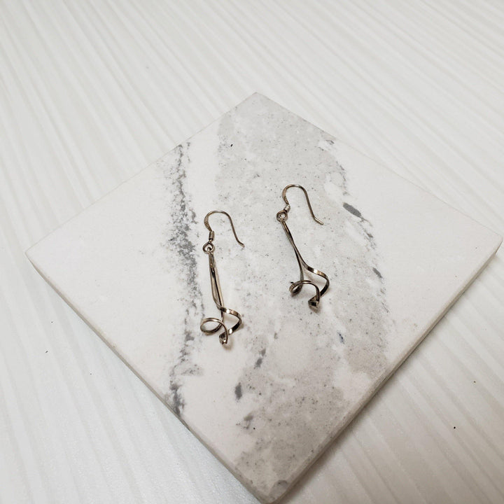 Sterling silver dangle twist earrings - LB Designs