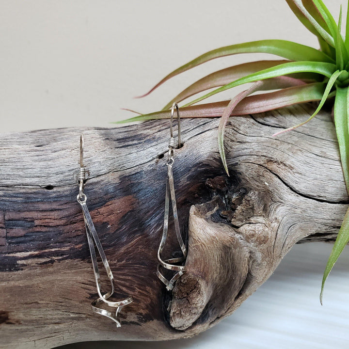 Sterling silver dangle twist earrings - LB Designs