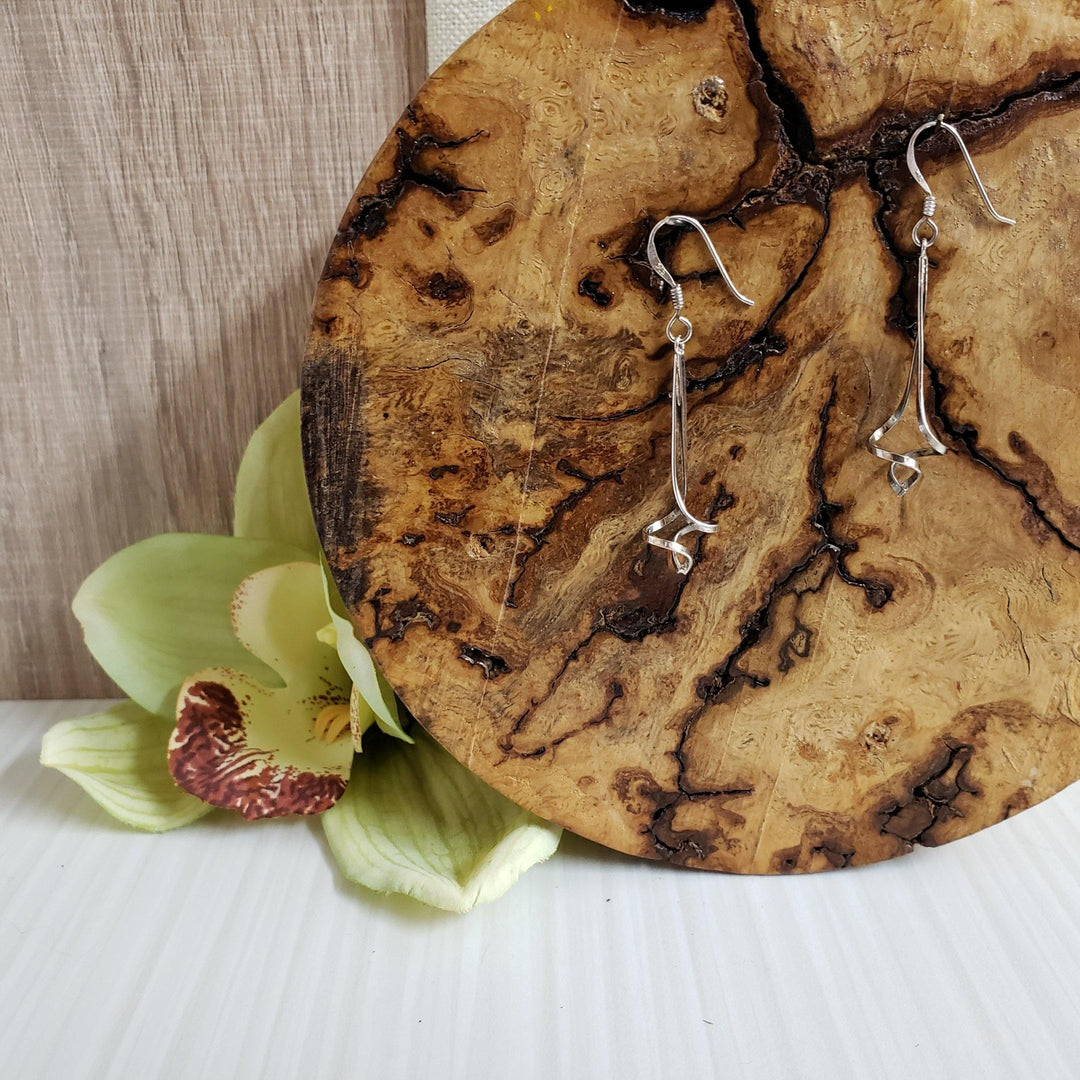 Sterling silver dangle twist earrings - LB Designs