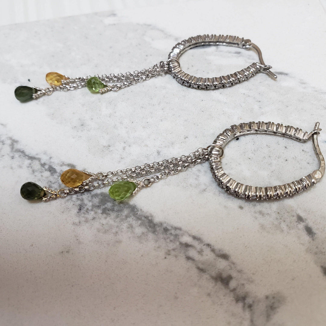 gemstone dangle earrings - LB Designs
