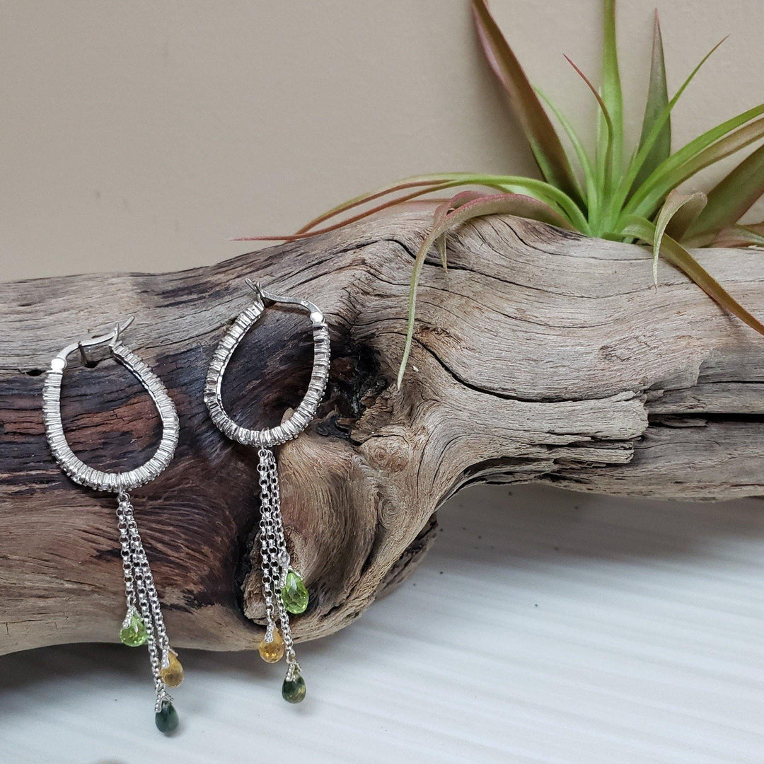 gemstone dangle earrings - LB Designs