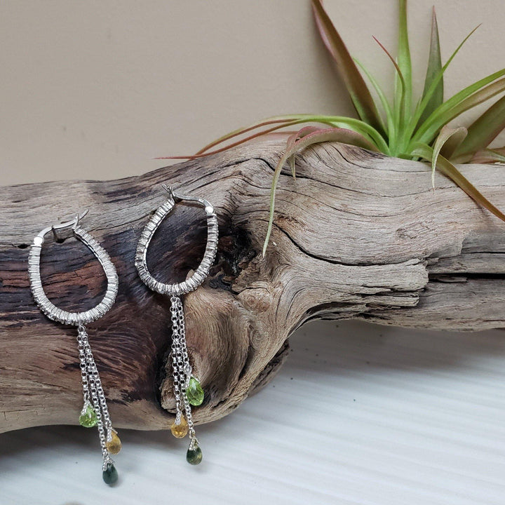 gemstone dangle earrings - LB Designs