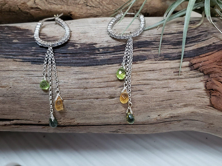 gemstone dangle earrings - LB Designs