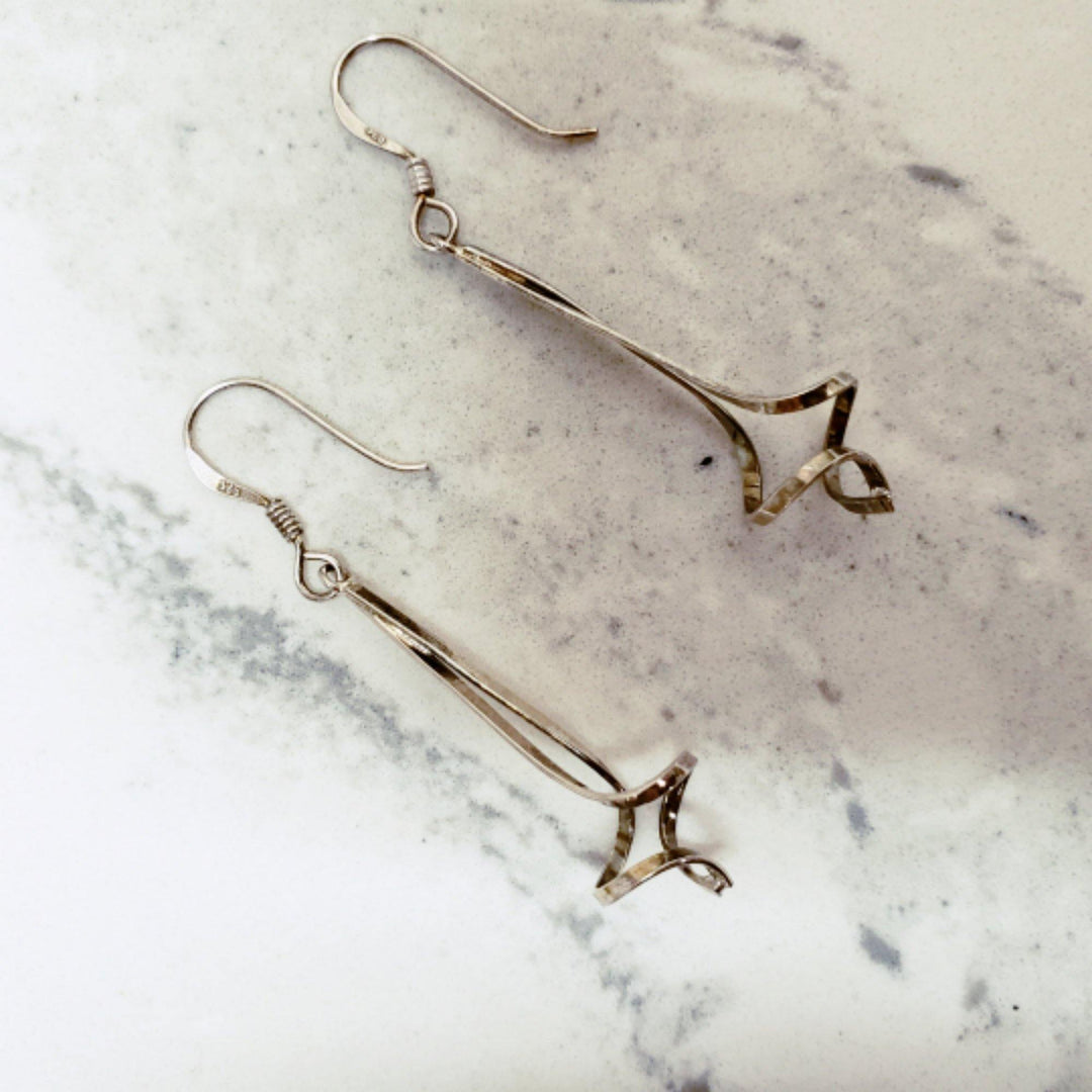 Sterling silver dangle twist earrings - LB Designs