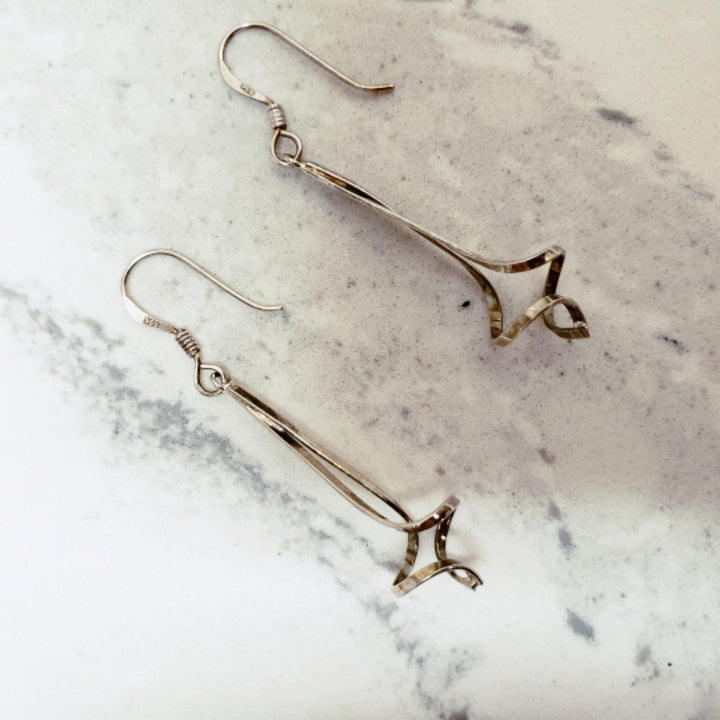 Sterling silver dangle twist earrings - LB Designs