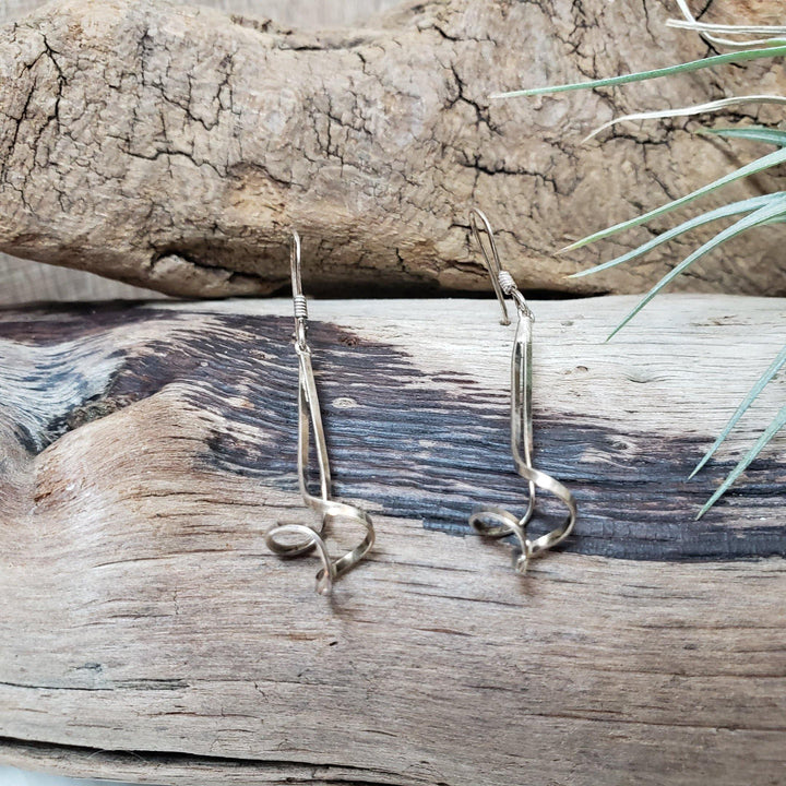 Sterling silver dangle twist earrings - LB Designs
