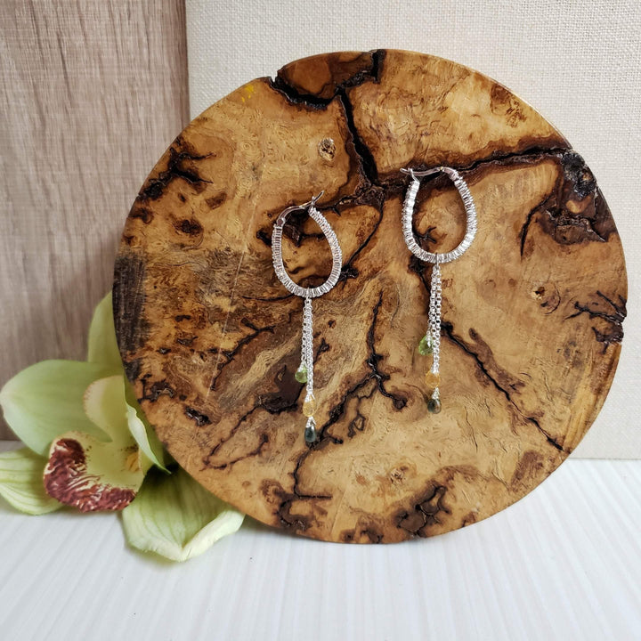 gemstone dangle earrings - LB Designs