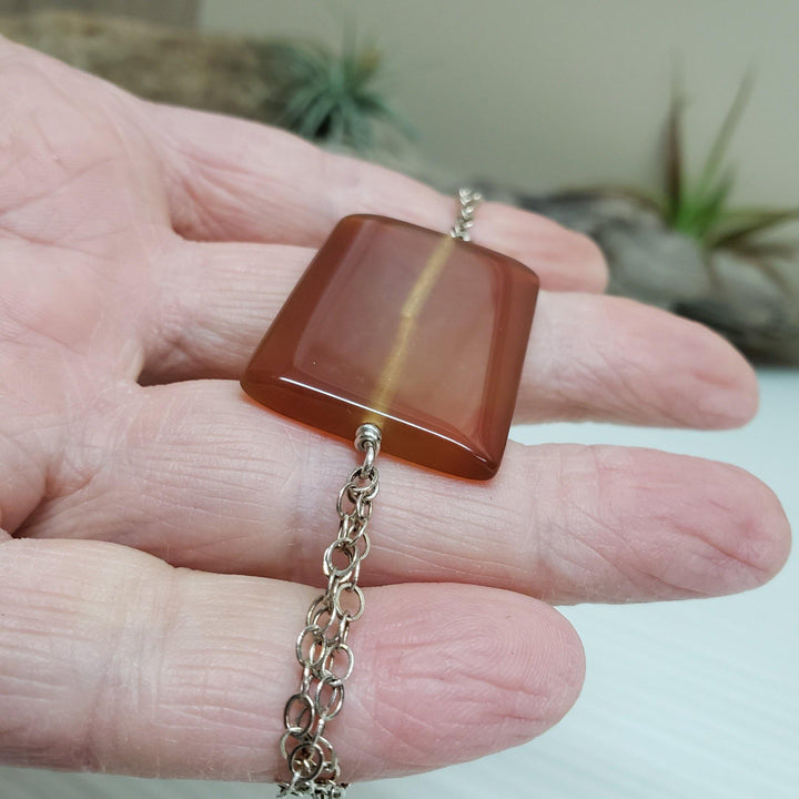Multi strand silver carnelian bracelet - LB Designs