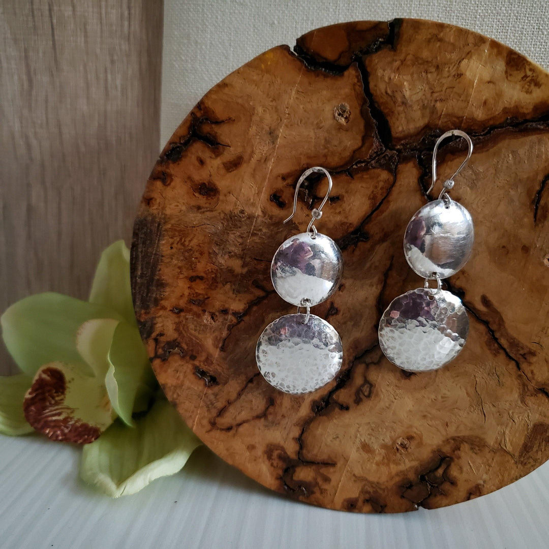 Sterling silver disc earrings - LB Designs